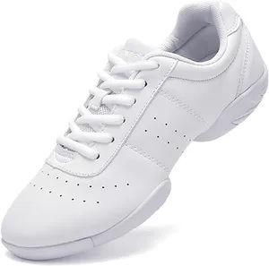 DADAWEN Adult & Youth White Cheerleading Shoes Sport Training Tennis Sneakers Competition Cheer Shoes